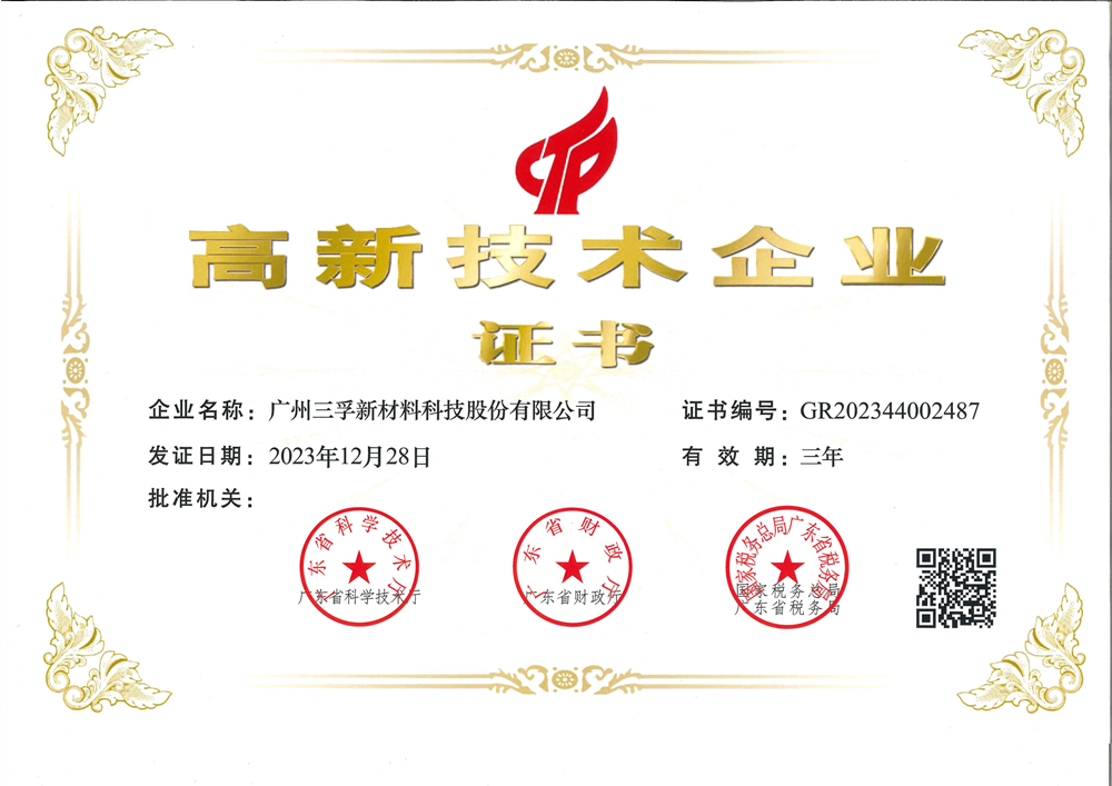 Honors and Awards_Guangzhou Sanfu New Materials Technology Co., Ltd